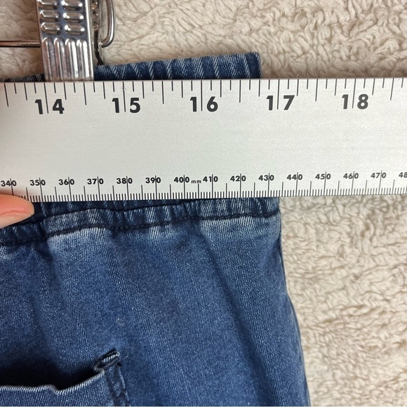 DISNEY Mickey Mouse Denim Joggers Large Patches - Picture 13 of 15